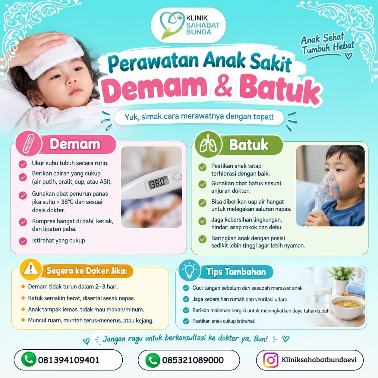 🤒 Anak Demam dan Batuk? Yuk, Ketahui Cara Perawatan yang Tepat di Rumah!